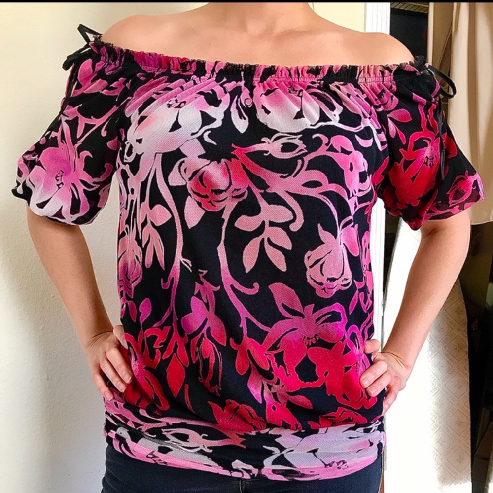 Floral Print Off the Shoulder Top